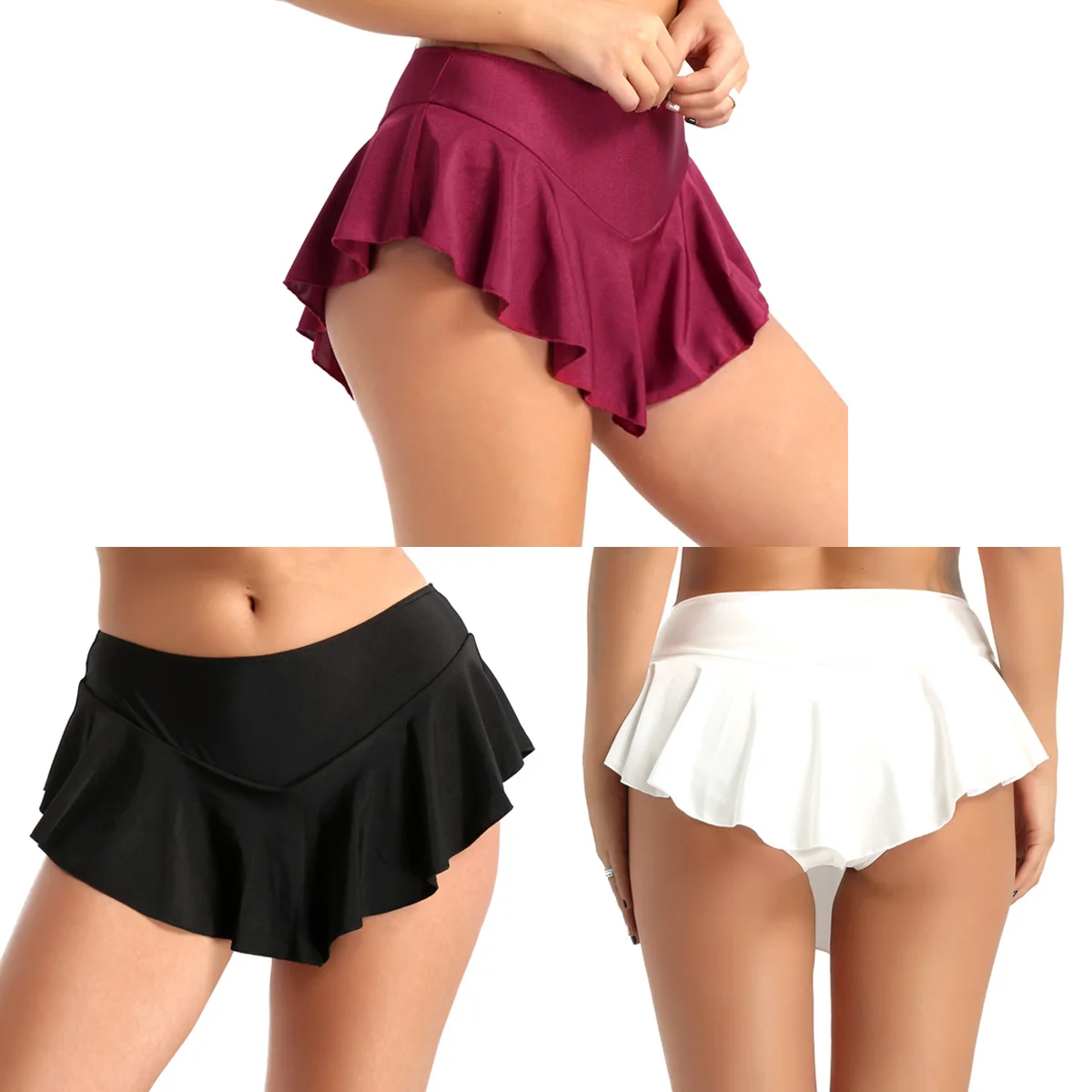 Женские однотонные мини-юбки для девочек, танцевальный купальник, юбки для конькобежцев, женский костюм для выступлений, Клубная одежда, мини-юбка