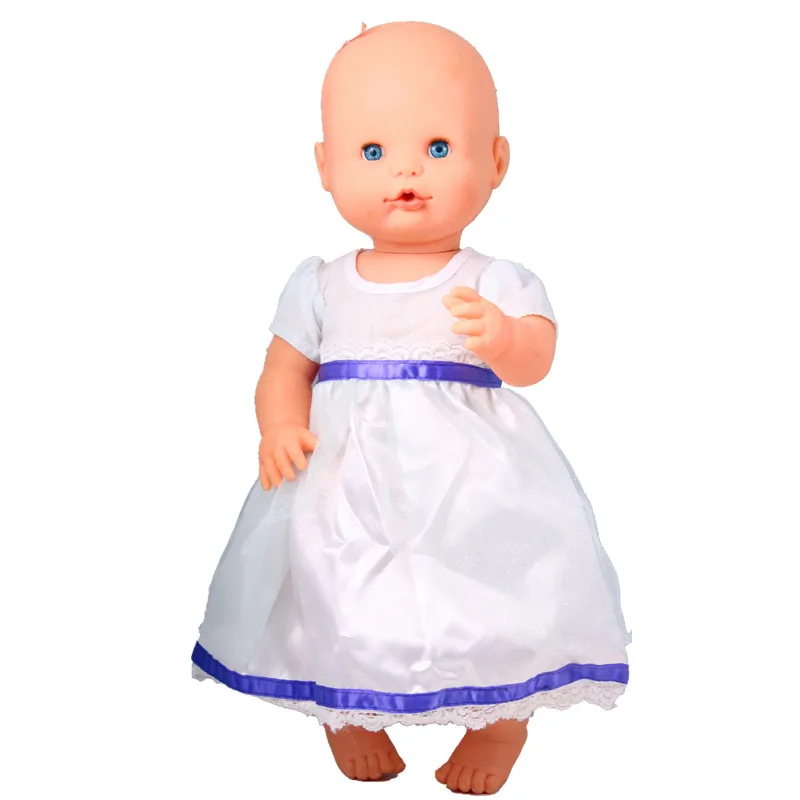 

16inch Doll Clothes 41CM Nenuco Ropa Accesorios Nenuco 40CM Baby Doll Pure White Dress Fairy Dress Princess Dress Fashion Dress