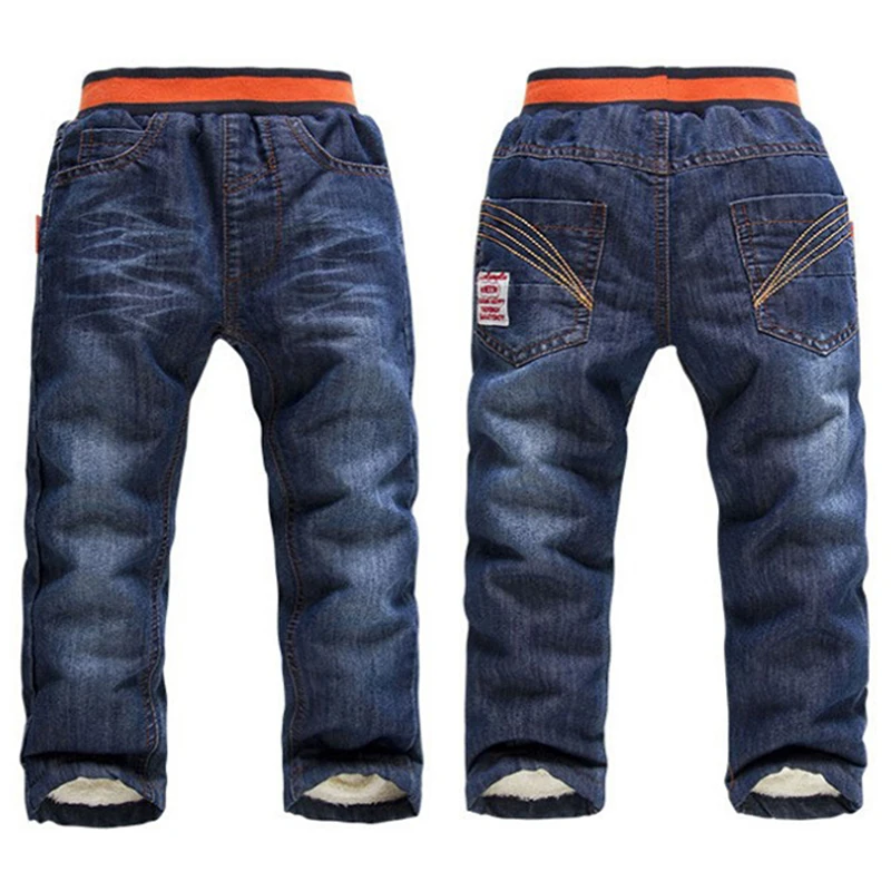 

Children Boy Jeans Thick Winter Warm Cashmere Kids Pants Casual Shinny Jeans Children Trousers Free shipping