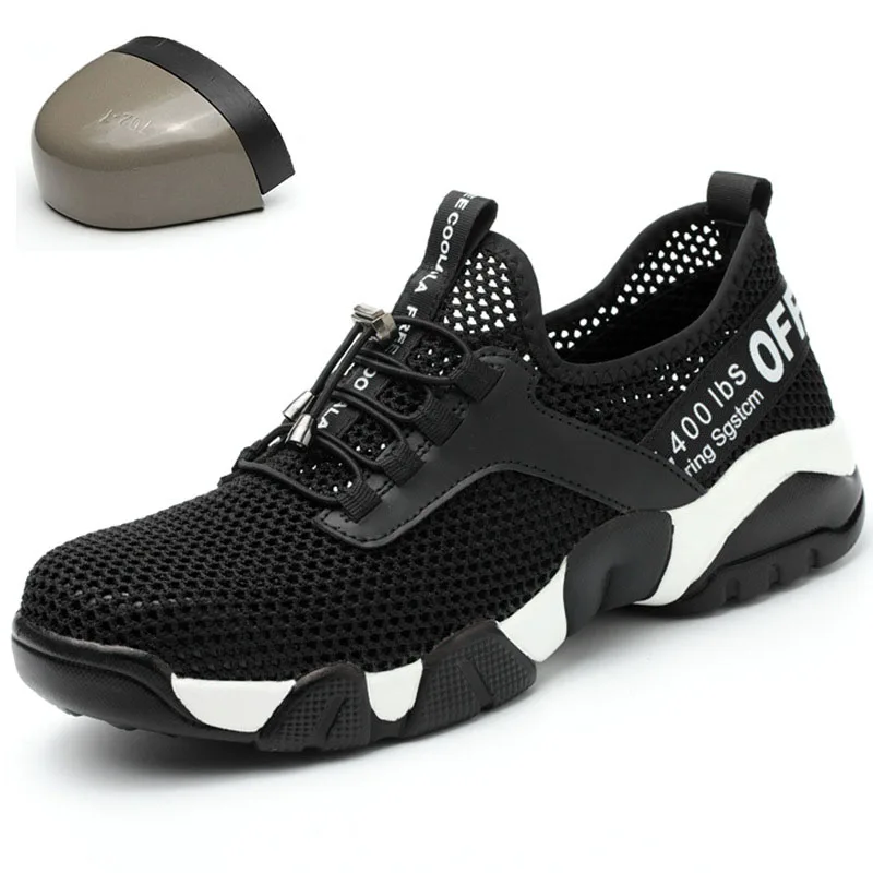 

DAOKFPO safety shoes men's Lightweight Four seasons anti-smashing piercing Work Boots Single mesh Steel toe sneakers 37-45