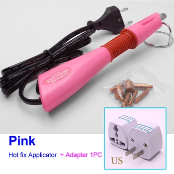 

Fast Heated! Hotfix Rhinestone Applicator Pink US/EU Plug Choice hot fix Applicator Iron-on Wand Heat-fix Tool Wand Gun Garment