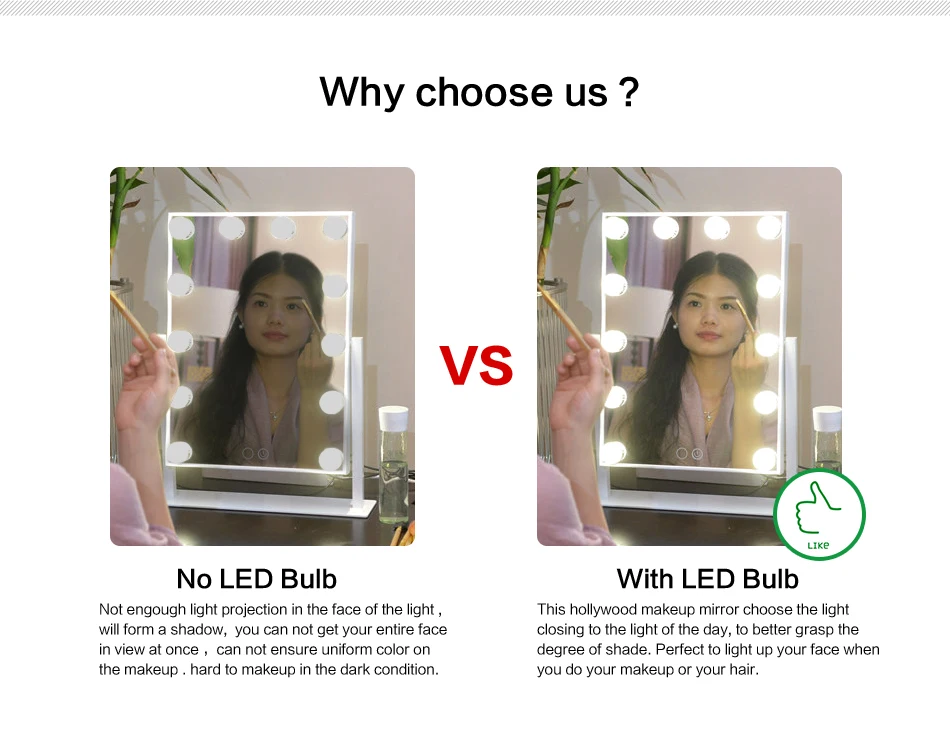 Espelho de Maquiagem Profissional com Luzes Conjunto de Mesa com Toque Led e Relógio Vaidade Inteligente Ajustável Luzes Digital 9 Espelhos para maquiagem