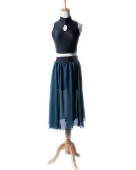 

The New Children's Female Chiffon Dress Backless Latin Dance Skirt Modern Two-piece Fission. Latin Dance Costumes for Women