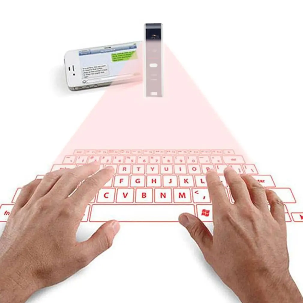 

1pcs New Novelty Portable Wireless Bluetooth Laser Virtual Projection Keyboard Laser for Smart Phone Tablet PC Drop Shiping Sale