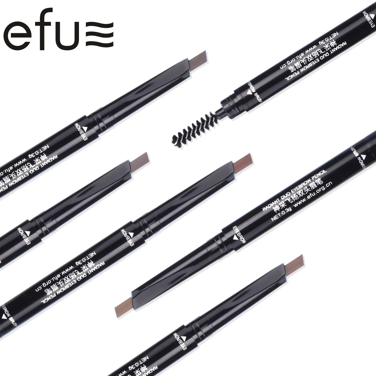 5 цветов 24 часа стойкий двуглавый карандаш для бровей 0,3 г Макияж глаз бренд EFU#7561-7565