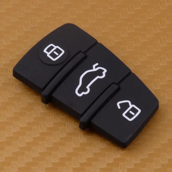 

DWCX Black 3 Button Silicone Pad Mat Skin Flip Remote Key Case Shell Cover Fit For Audi A3 A4 A6 Q7 S6 TT