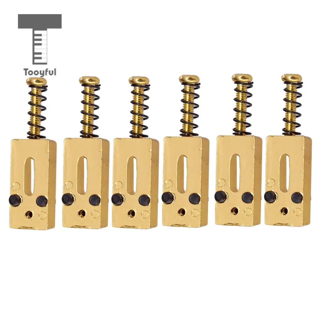 Tooyful 6Pcs Vintage Roller Saddle Guitar Bridge String Saddles for Electric Guitar Bridge Parts