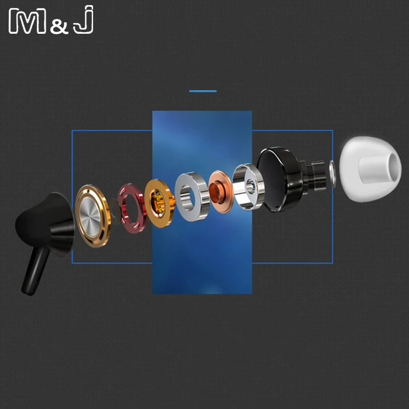 Портативные стереонаушники M & J с микрофоном 120 см|bass earphones|earphones for iphonefor iphone 5 |