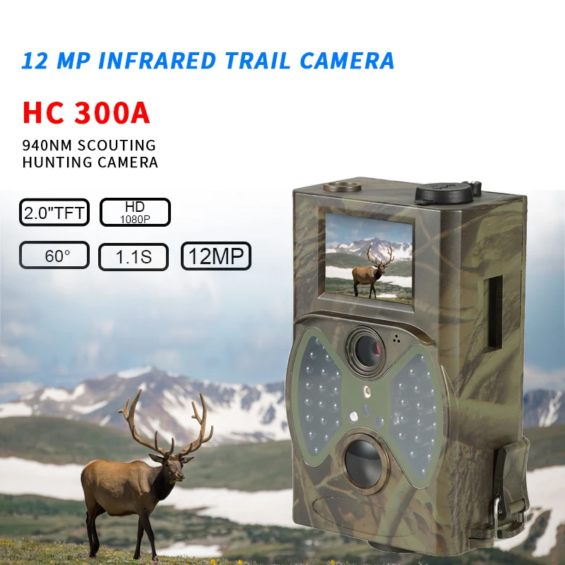 Фотоловушка HC300A HC300 1080P 12 МП с солнечной панелью|Камеры для охоты| |
