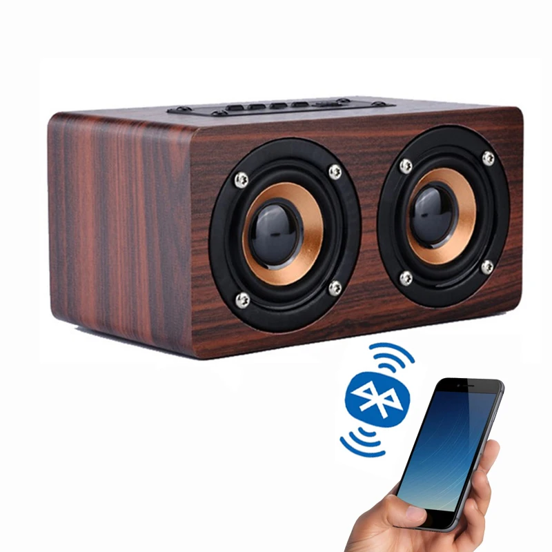 Retro classic Wooden Bluetooth stereo Speaker HIFI Wireless 3D Dual