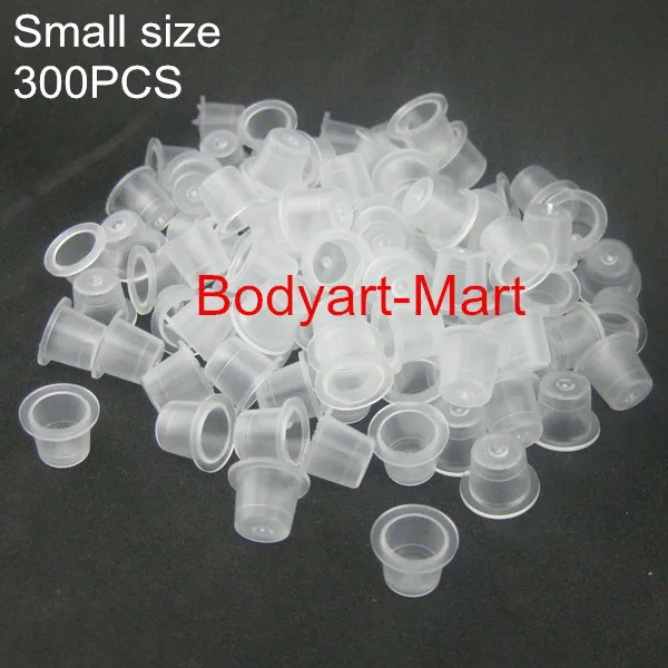 

300PCS Small Size 8mm White Plastic Tattoo Ink Cap Cups Supply IC9-300