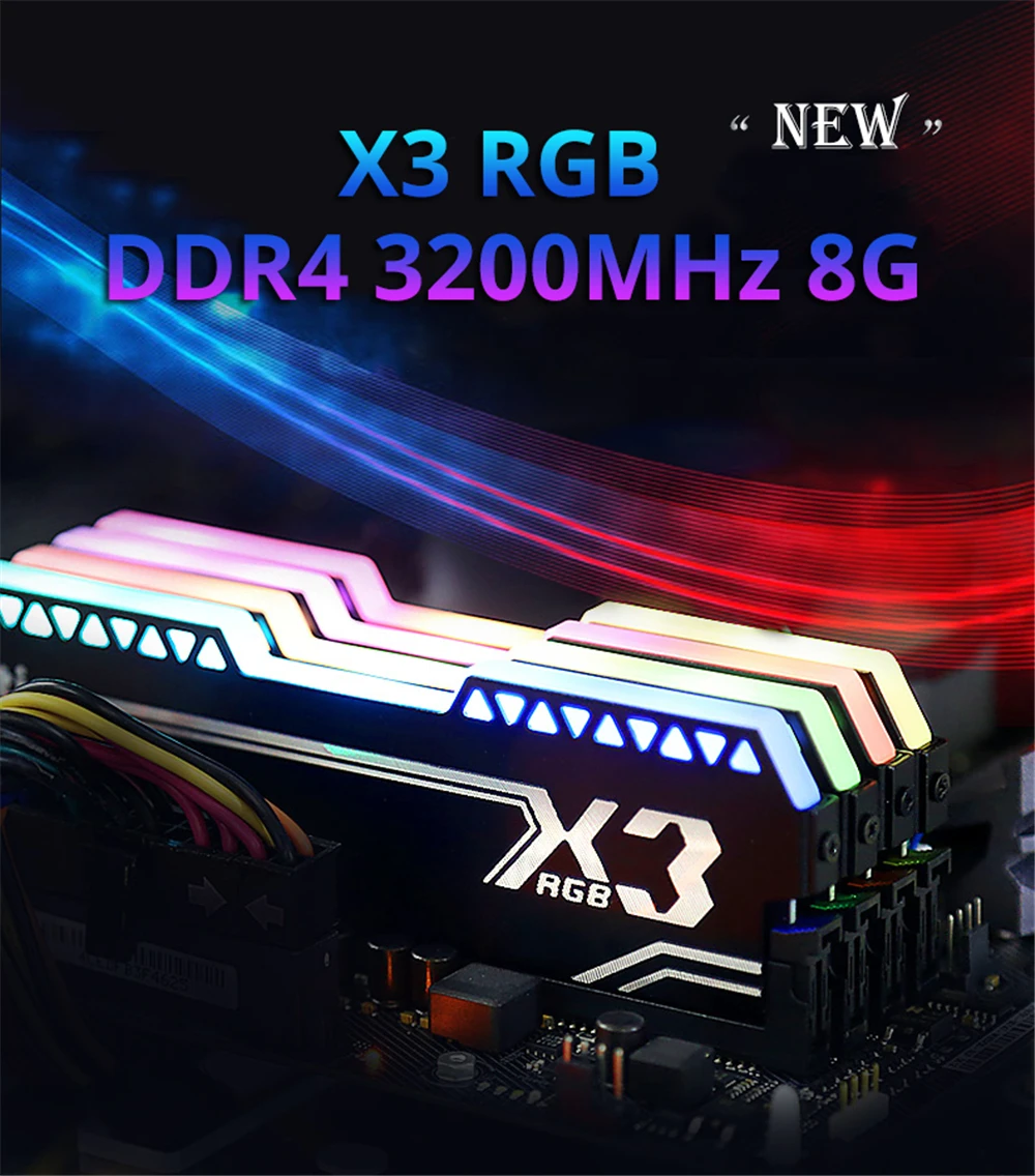 Tigo ram ddr4 8GB X3 игровая память RGB светодиодный светильник PC 3200MHz 3000MHZ для рабочего стола XMP 2,0 Overclock Memoria