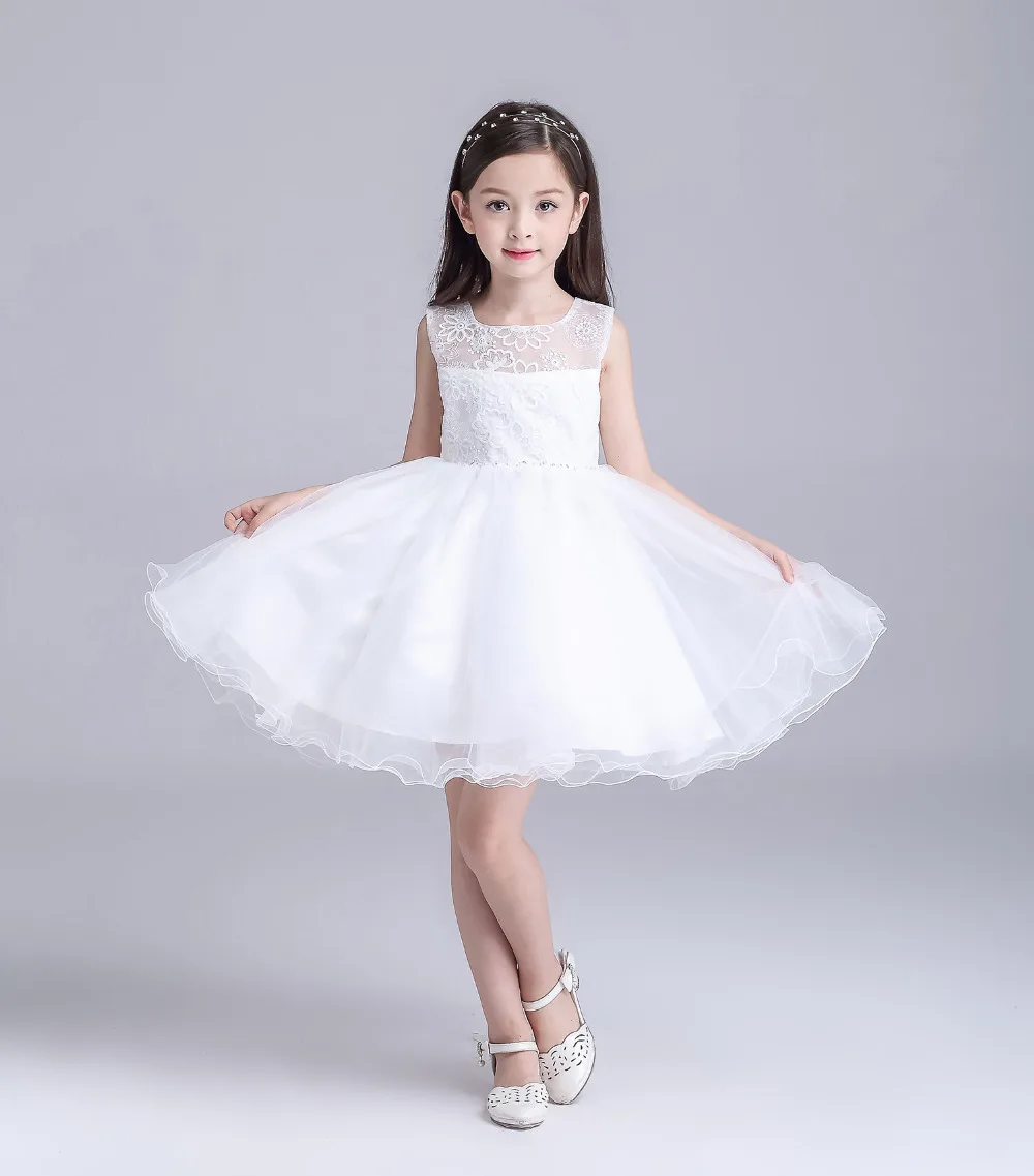 9126 Free shipping Cheap New flower girl dresses Ivory lace flower girl