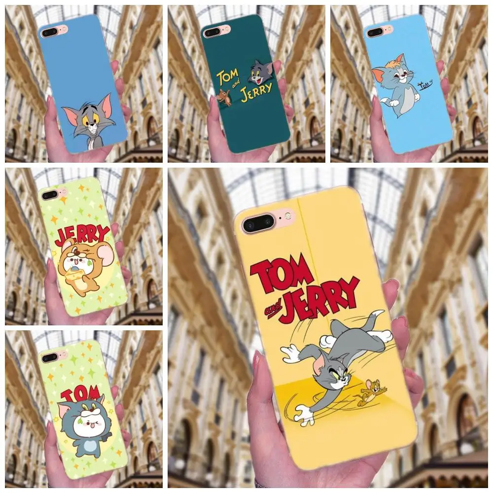 

For Huawei P7 Honor 4C 5A 5C 5X 6 6C 6A 6X 7 7X 8 9 V8 V10 Y3II Y5II Y6II G8 Play Lite Soft TPU Cute Skin Fashion Tom And Jerry