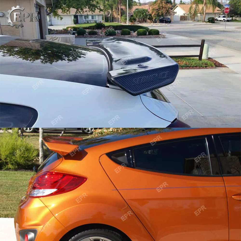 Задний спойлер из углеродного волокна для Hyundai Veloster Sequence style(Non Turbo) тюнинговая часть Tirm Racing для велостерного карбонового крыла губ