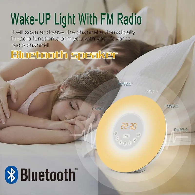 

Atmosphere Light Speaker Wireless Stereo Speaker Wireless Bluetooth Speakers Bluetooth Alarm Clock Handsfree Calling Sound Box