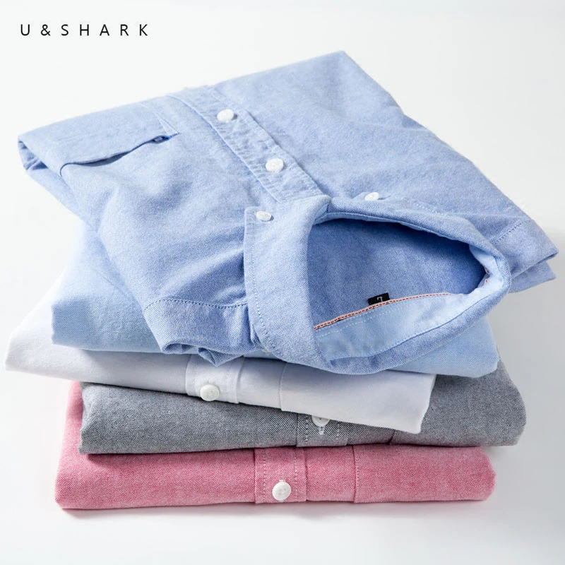 U& SHARK, мужская повседневная рубашка с длинным рукавом, хлопок, оксфордская рубашка, мужская деловая рубашка, Мужская одежда Женская сорочка