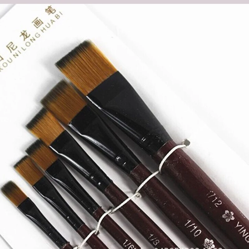 6PCSset Professional Imported Nylon Hair Artist Paint Brushes Set for Artist Watercolor Drawing Acrylic Oil Painting Tools  (1)