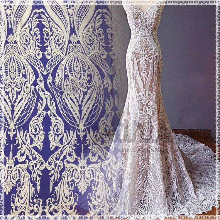 

Latest french lace 2018 polyester embroidery tulle lace high quality fashion lace fabric cheap African women dress