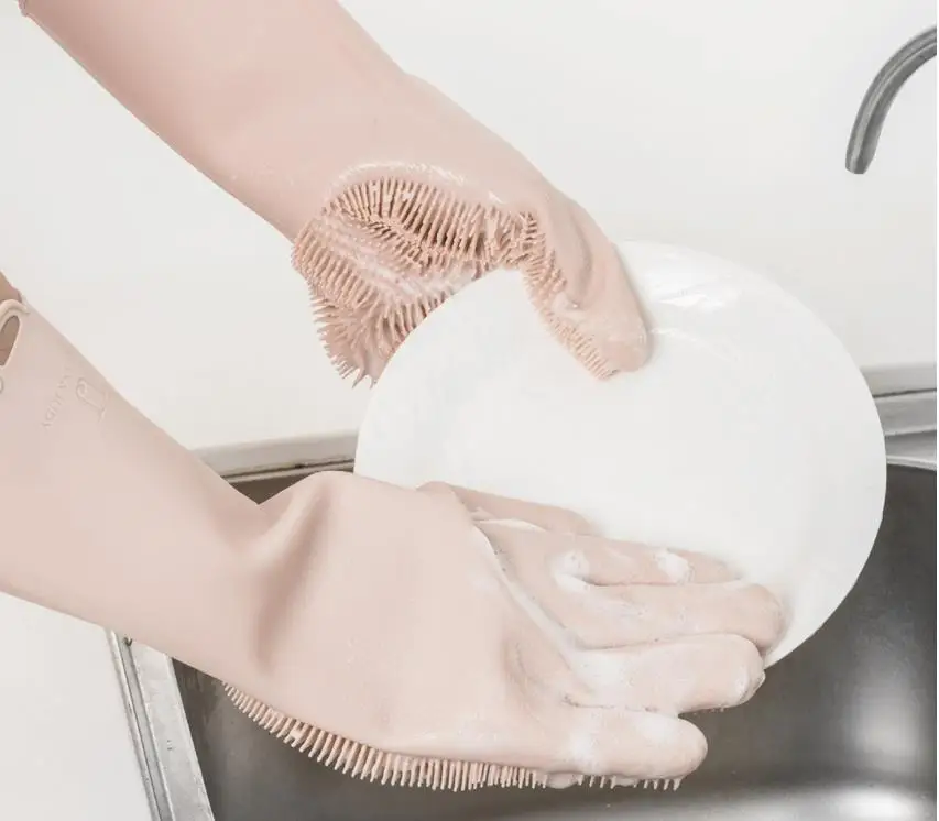 Xiaomi кухонные силиконовые чистящие перчатки изоляционные анти-обжигающие Нескользящие экологически чистые перчатки для работы по дому