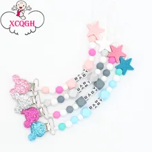 XCQGH Personalised Name Silicone Baby Pacifier Clips Chain Nipple Pacifier Chain with Mouse Holder for Baby, Baby Shower Gift-in Pacifiers Leashes & Cases from Mother & Kids on Aliexpress.com | Alibaba Group