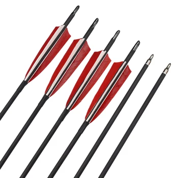 

30 inch Archery Roll Fiberglass Arrows Turkey Feather for Archery Recurve Compound Bows Shooting Hunting Outdoor