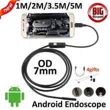 7mm lens Micro USB Android Endoscope Camera 5M 3.5M 2M 1M Snake Snake USB Pipe Waterproof 6LED OTG USB Borescope Camera