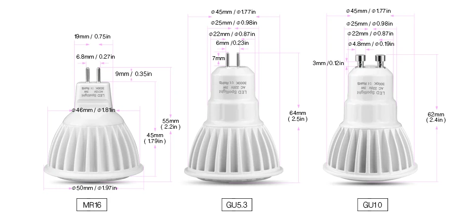 Диммер светодиодный светильник лампа 220В 220В GU10 GU5.3 светодиодный светильник 12В MR16 с регулируемой яркостью 3 Вт 5 Вт 7 Вт Точечный светильник Внутреннее освещение