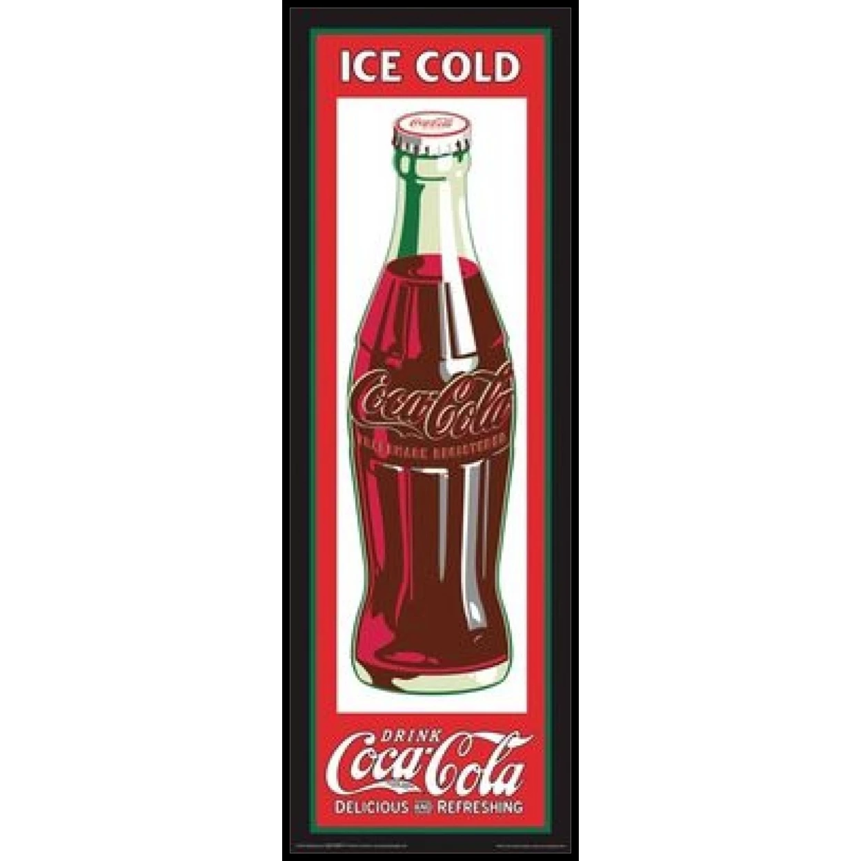 Coca-Cola - Bottle - Door Laminated & Framed Poster (12 x 36)