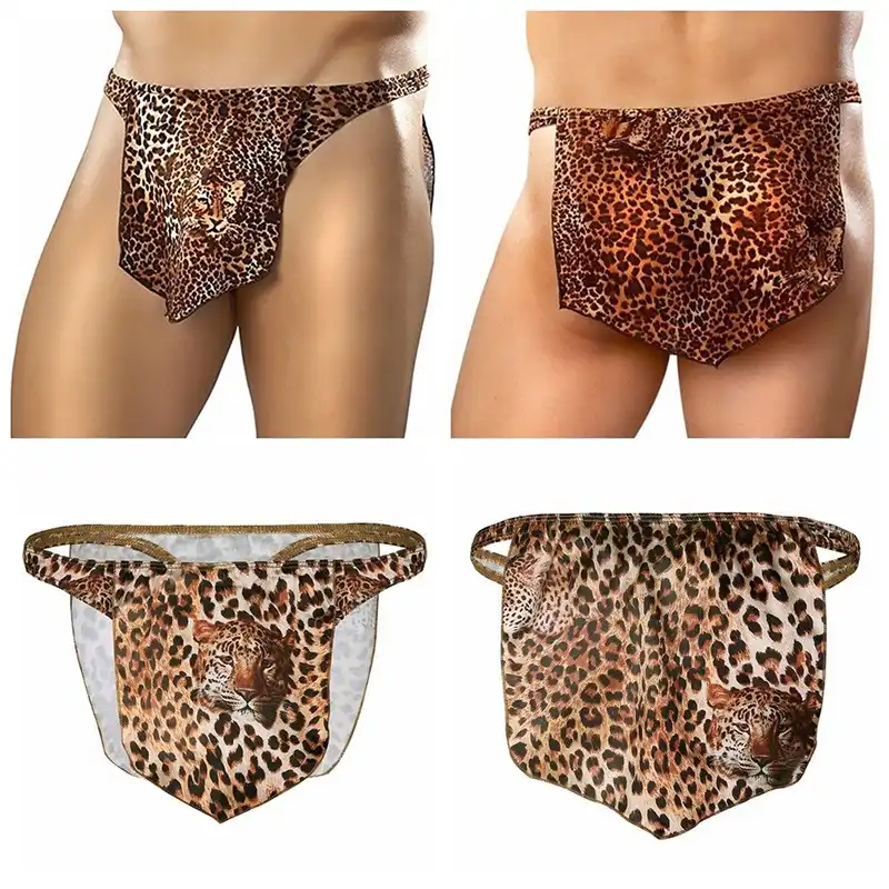 homme en string leopard