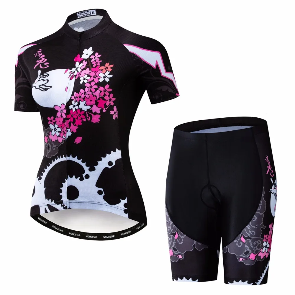 Women/'s Cycling Jersey T-Shirt Short Sleeve Sets Bike Suits Clothing Bicycle Top