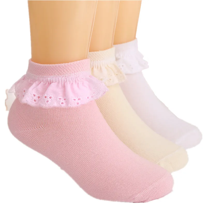 2017 Girls Cozy Vintage Lace Ruffle Frilly Ankle Socks Girls Lace Socks