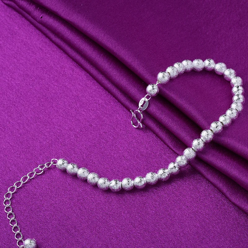 925 пробы серебряные браслеты с кисточками и шармами для женщин, ювелирные аксессуары, подарки Bijoux A170