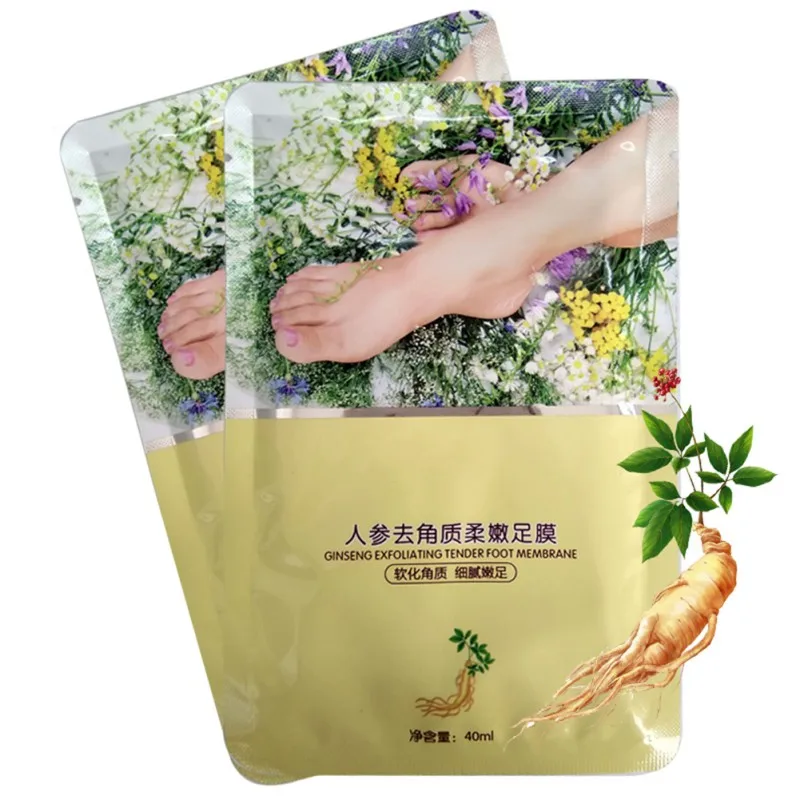 1 пара Peel ног Limoni Exfoliating Foot маски экстракт женьшеня тяжело удаления омертвевших ноги маска