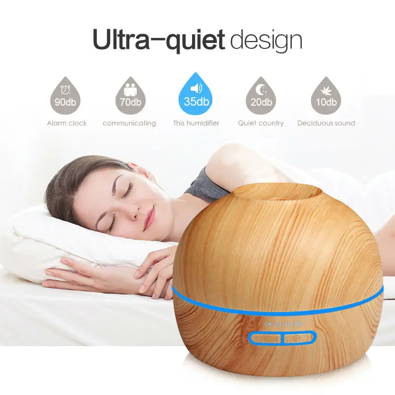 

Aroma Essential Oil Diffuser Ultrasonic Cool Mist Air Humidifier Wood With Color LED Lights Aromatherapy Maker for Home Spa