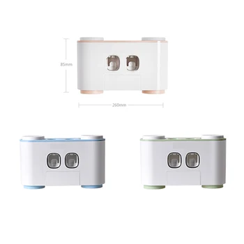 

Automatic Toothpaste Dispenser Washing Set Toothpaste Squeezers Toothbrush Holder Cup Wall Mount Bath Set Bathroom Accessories
