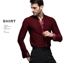 Camisas de baile Latino para hombre, Tops de baile negro para salón de baile para hombre, chaqueta Latina para hombre, ropa de baile Latino, moderno largo de manga B-5998