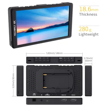 

Feelworld 5.7 Inch IPS Full HD 1920x1080 4K HDMI Video Monitor for Canon Nikon Sony DSLR Camera Gimbal Rig F570
