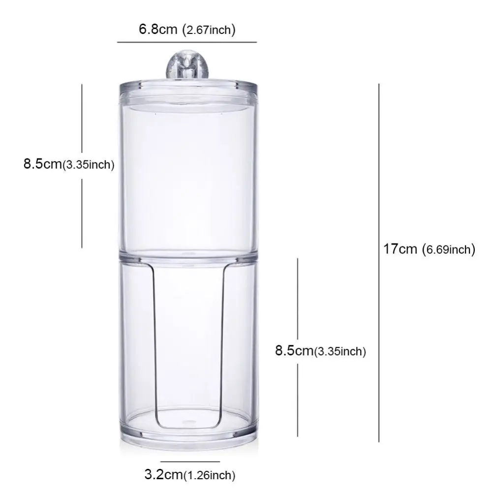 الاكريليك متعددة الوظائف جولة Qtip الحاويات التجميل قطن مستحضرات تجميل سادة المنظم مجوهرات صندوق تخزين حامل و علب للحلوى