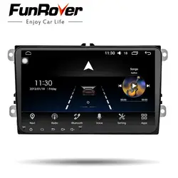 Funrover 2din автомобильный мультимедийный плеер gps Android8.0 автомобильное радио 2 Din 8 ядерный для VW/Volkswagen/PASSAT/Golf/Skoda/Seat радио wifi usb