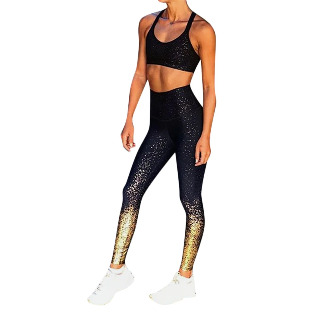 gold workout leggings