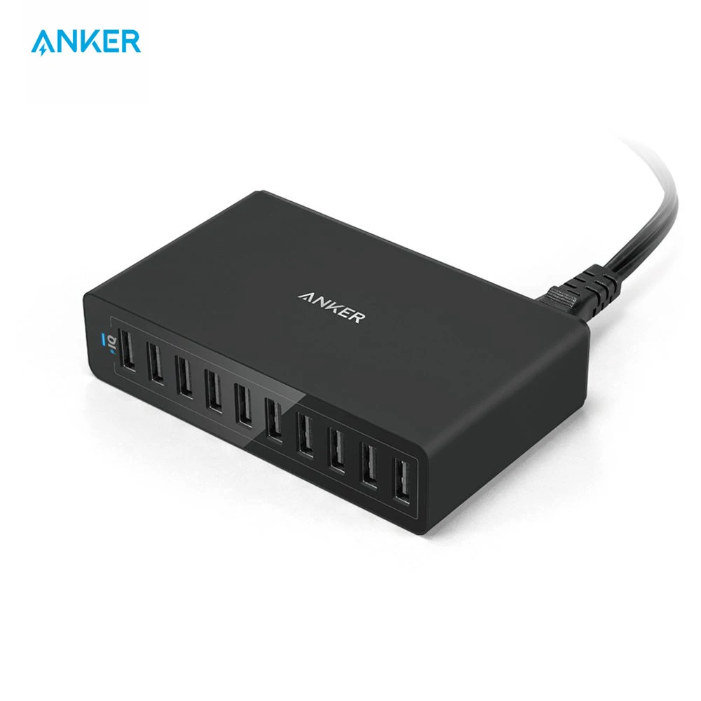 Сетевое зарядное устройство Anker с 10 USB портами 60 Вт PowerPort10 для iPhone Xs/XS Max/XR/X iPad Pro/Air
