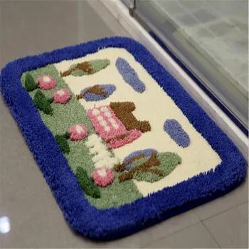 

Free Shipping 40x60cm bear cartoon lovely home Washable New Thick soft Carpet Shaggy Rugs Bathmat Bathroom anti proof