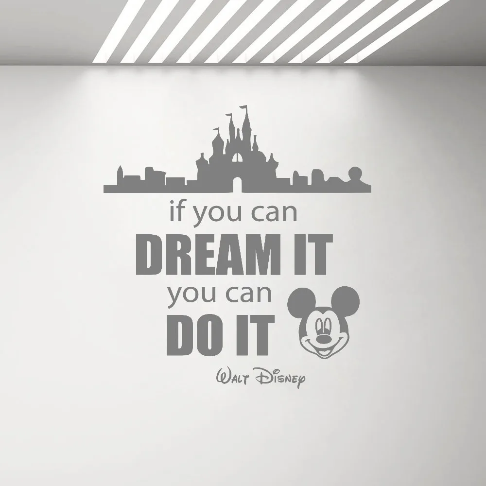Disney Mickey If You Can Dream It Do It Wall Quote Vinyl Wall Decal Sticker