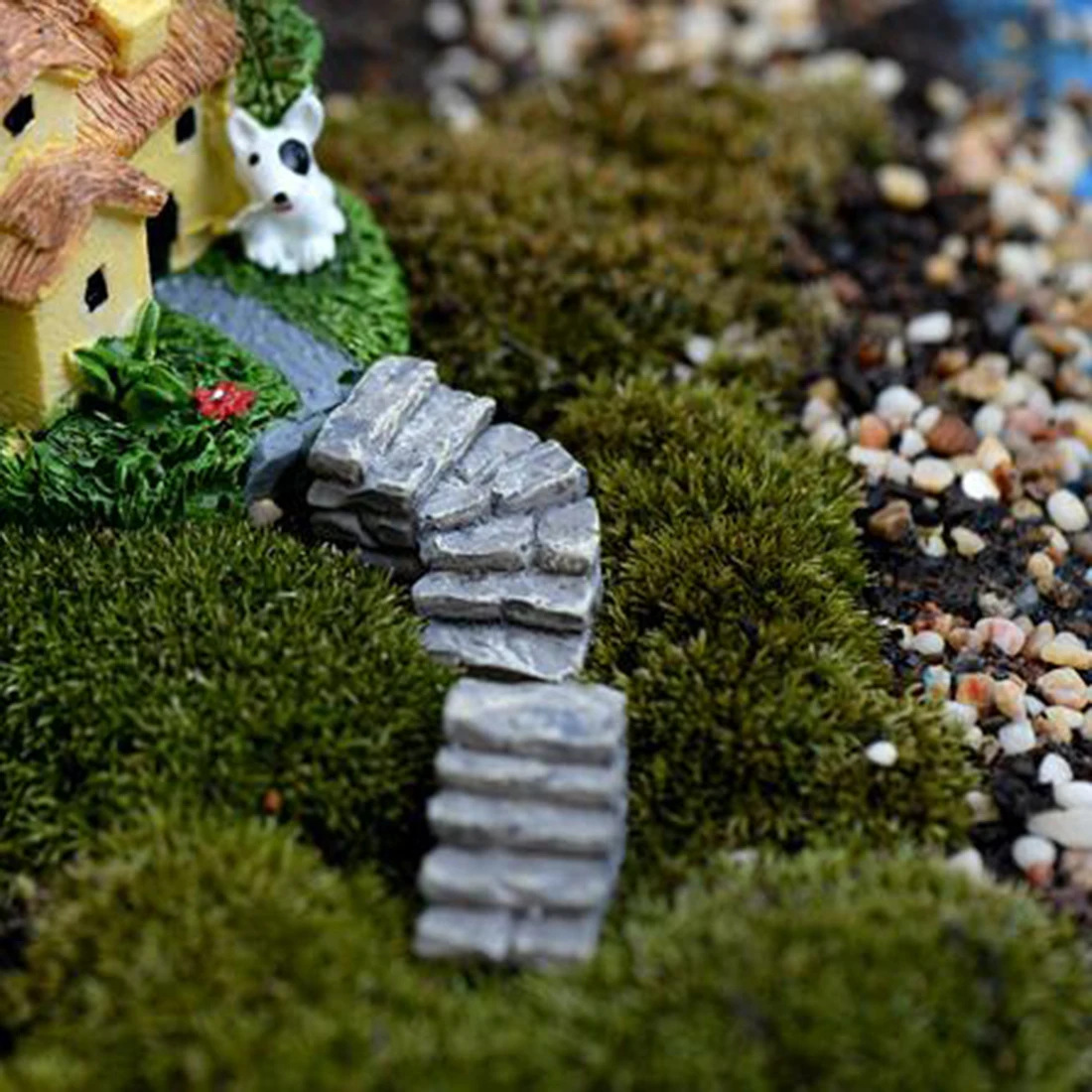 

Hot Sale Stone Stairs Figures Miniature Figurine Mini Fairy Garden Micro Landscape Tank Animal Statue Resin Craft