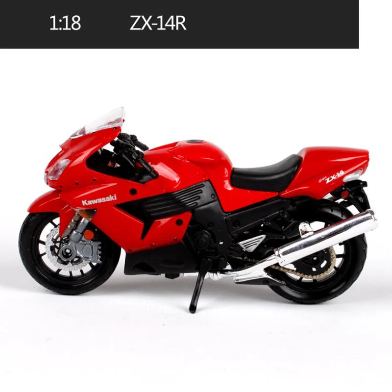 Maisto 1:18 модель мотоцикла игрушка сплав мотоцикл ниндзя ZX 10R KX250F Z1000 вулкан воротник игрушки для взрослых подарок - Цвет: ZX-14R Red