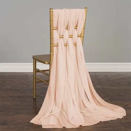 High Quality white wedding Fancy Chiffon Tiffany Chair Sashes for