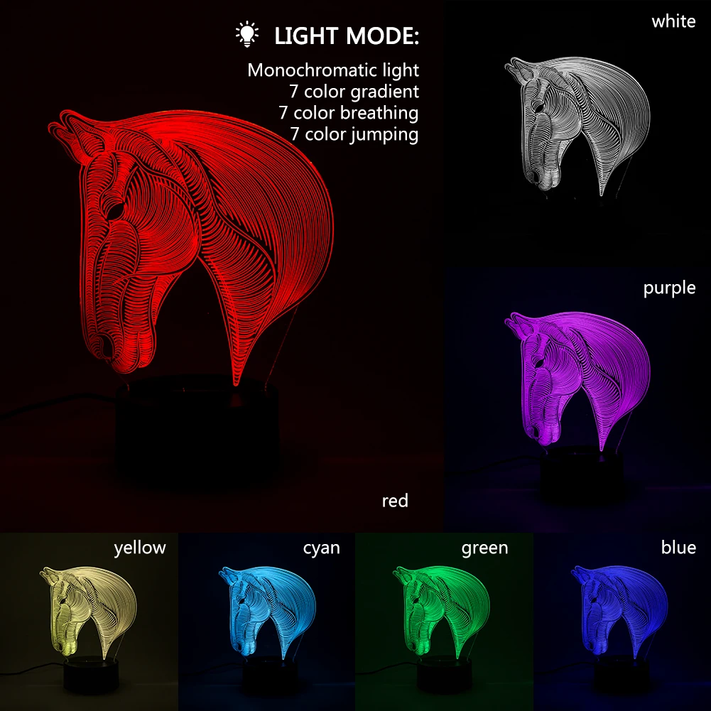 Coquimbo 3D Оптическая иллюзия ночник 7 LED Изменение цвета лампа решение для ночных