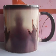 The Walking Dead Tassen Farbe Ändern Keramikkaffeetasse und Mode Geschenk Wärme Offenbaren Magie Zombie Becher für Freund