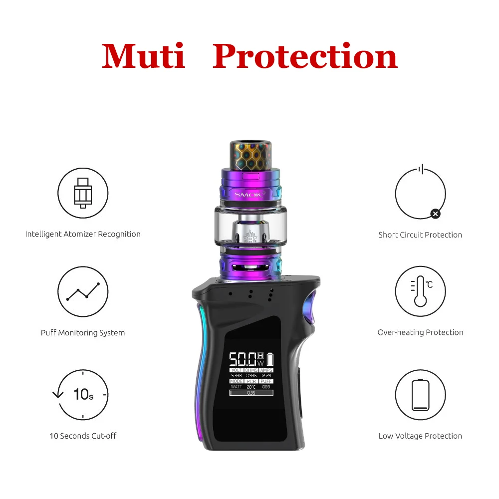 Оригинальный SMOK Mag Baby Kit 50 Вт Мощность 4 5 мл TFV12 Prince Tank M2 Q2 катушка 1600 мАч